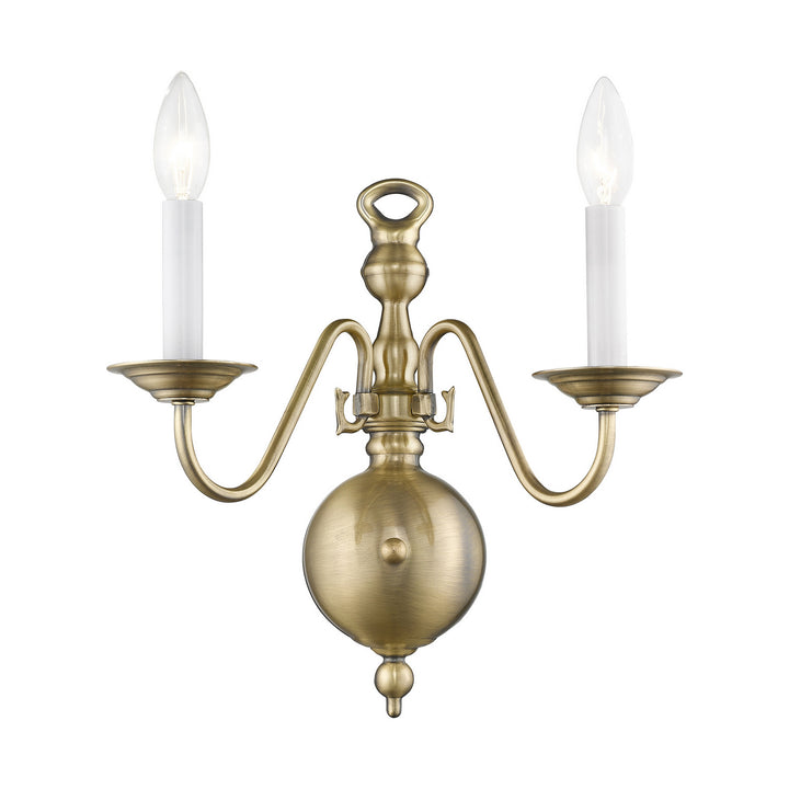 Livex Williamsburgh 5002-01 Wall Sconce Light - Antique Brass