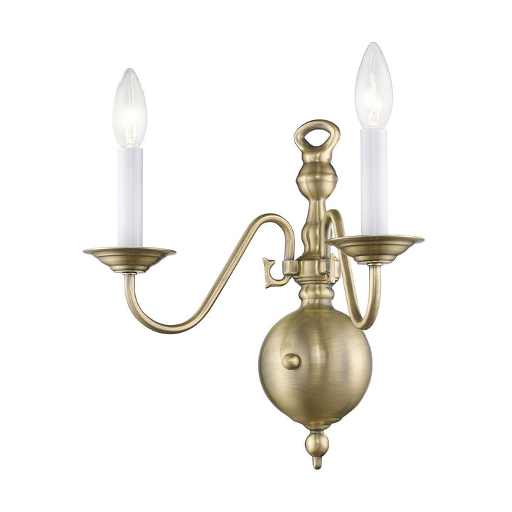 Livex Williamsburgh 5002-01 Wall Sconce Light - Antique Brass