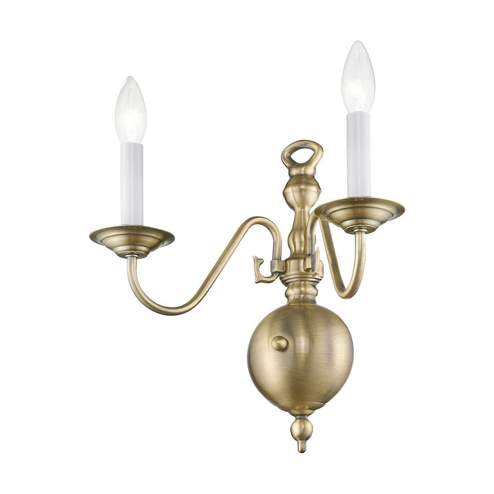 Livex Williamsburgh 5002-01 Wall Sconce Light - Antique Brass