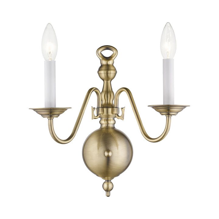 Livex Williamsburgh 5002-01 Wall Sconce Light - Antique Brass