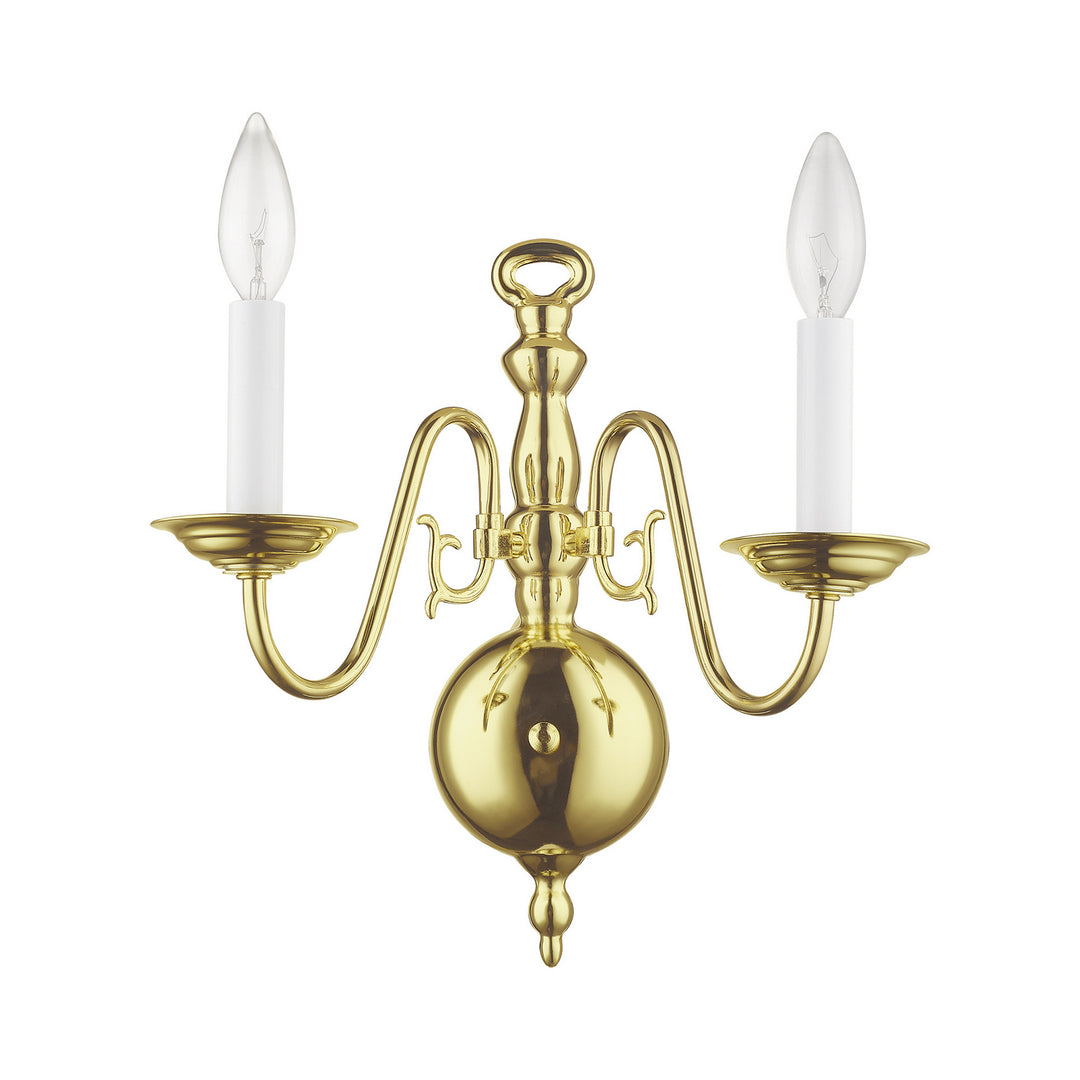 Livex Williamsburgh 5002-02 Wall Sconce Light - Polished Brass