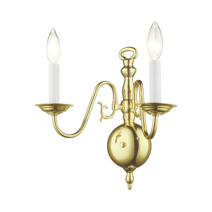 Livex Williamsburgh 5002-02 Wall Sconce Light - Polished Brass