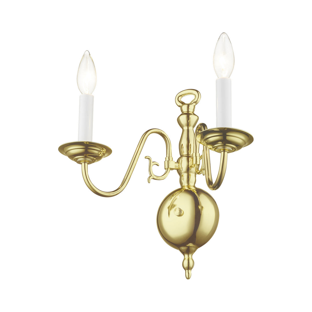 Livex Williamsburgh 5002-02 Wall Sconce Light - Polished Brass