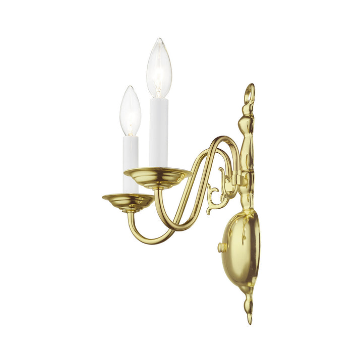 Livex Williamsburgh 5002-02 Wall Sconce Light - Polished Brass