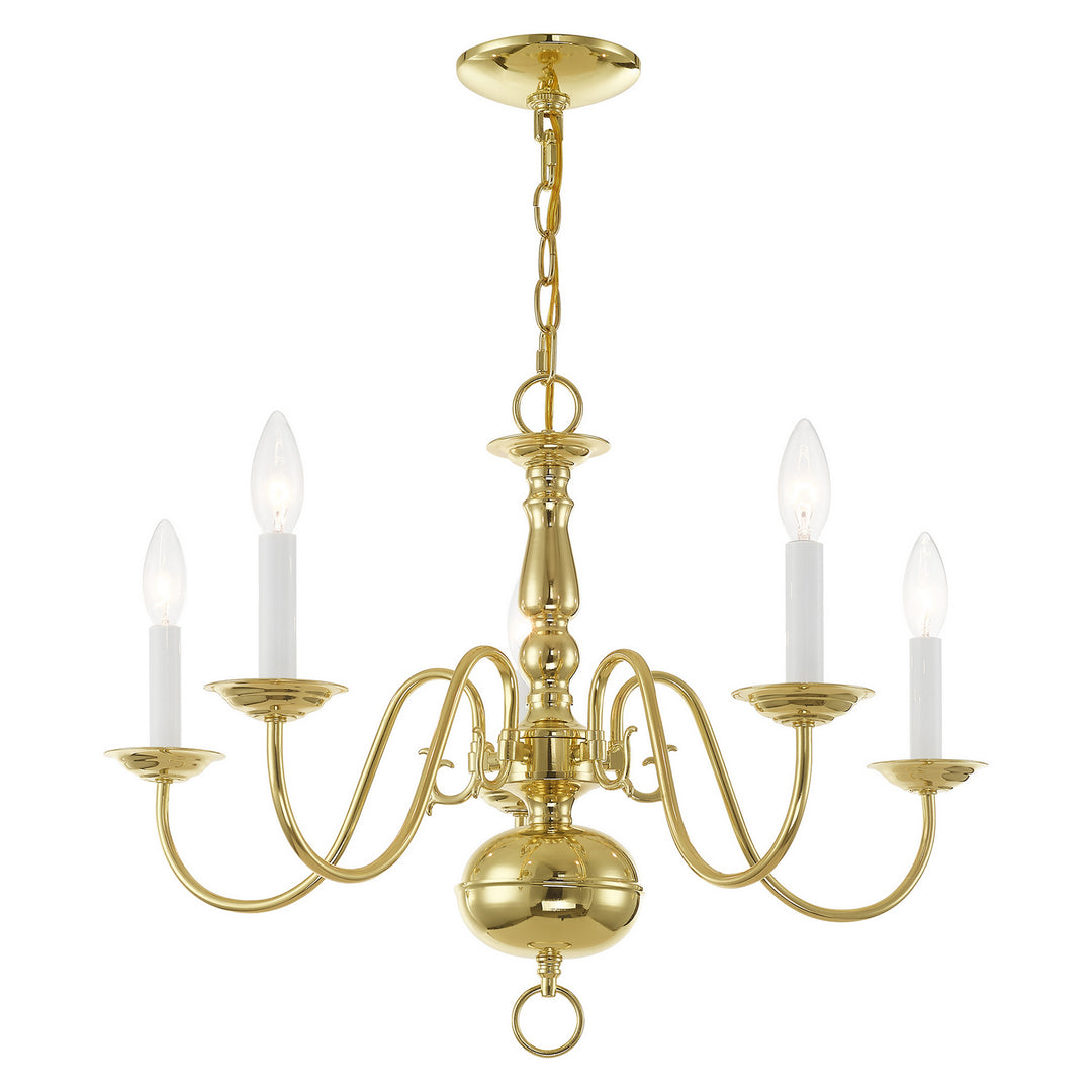 Livex Williamsburgh 5005-02 Chandelier Light - Polished Brass