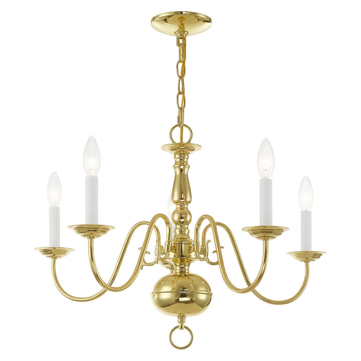 Livex Williamsburgh 5005-02 Chandelier Light - Polished Brass