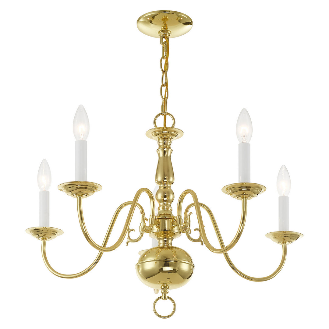 Livex Williamsburgh 5005-02 Chandelier Light - Polished Brass