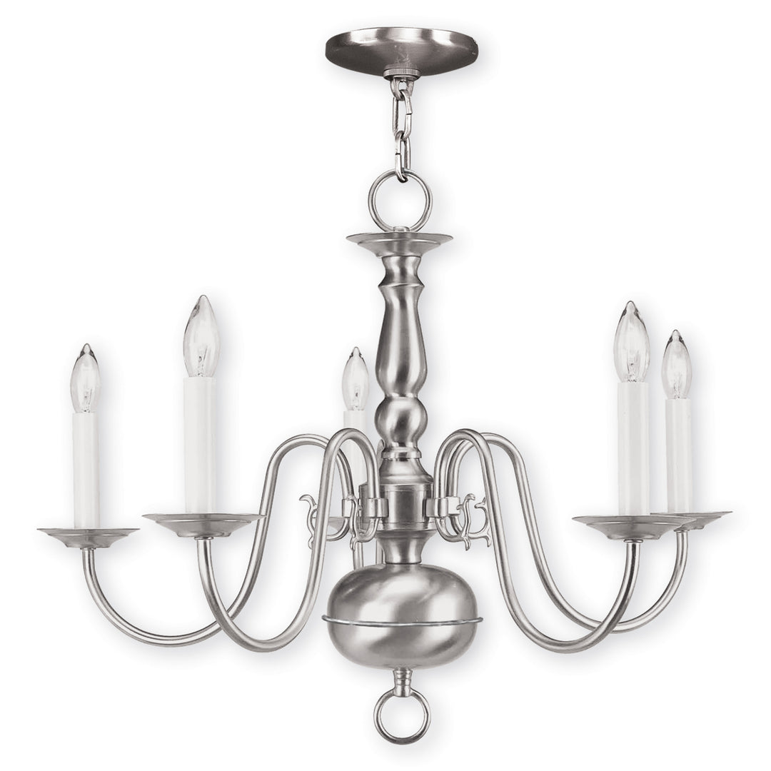 Livex Williamsburgh 5005-91 Chandelier Light - Brushed Nickel