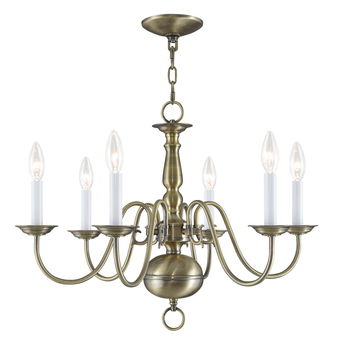 Livex Williamsburgh 5006-01 Chandelier Light - Antique Brass