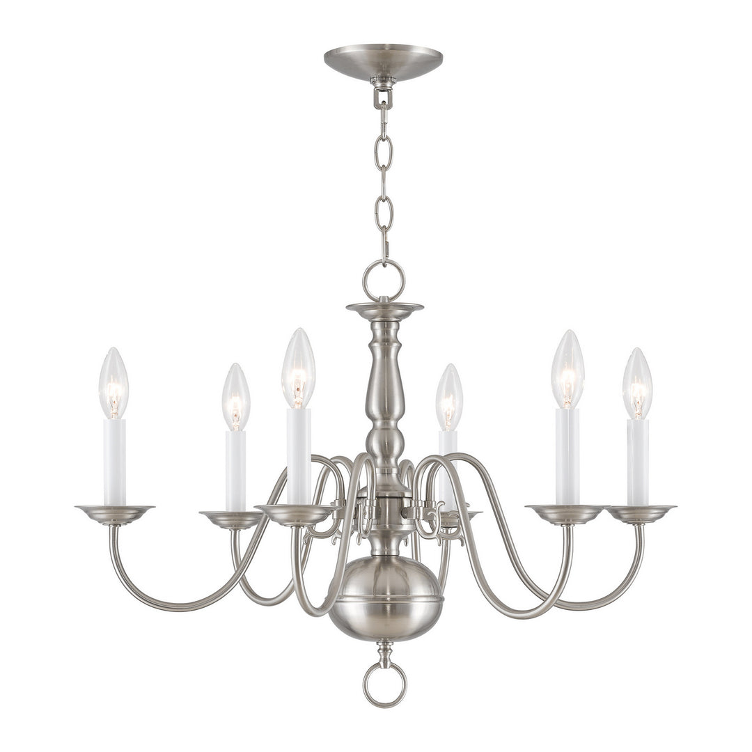 Livex Williamsburgh 5006-91 Chandelier Light - Brushed Nickel