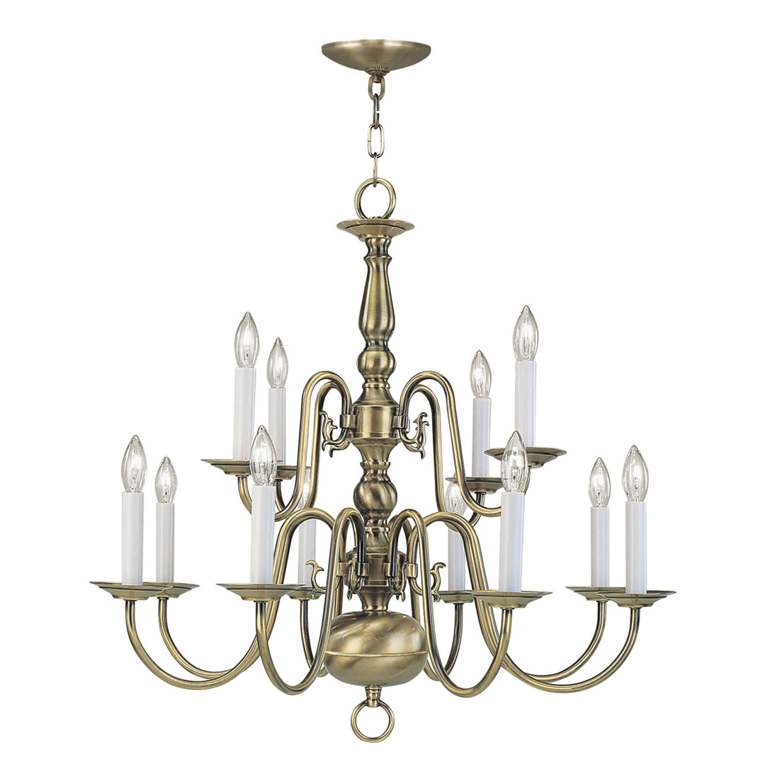 Livex Williamsburgh 5012-01 Chandelier Light - Antique Brass