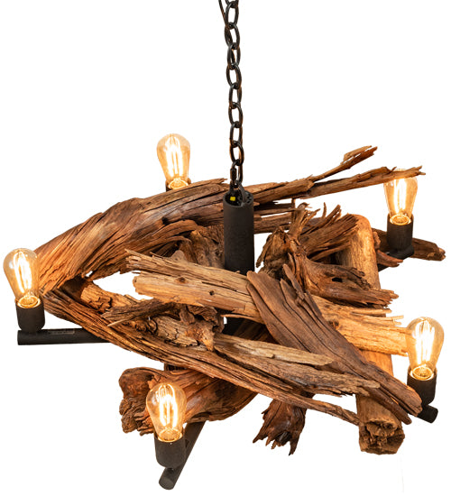 Meyda Tiffany Driftwood 201247 Chandelier Light - Natural Wood