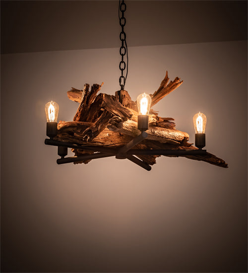 Meyda Tiffany Driftwood 201247 Chandelier Light - Natural Wood