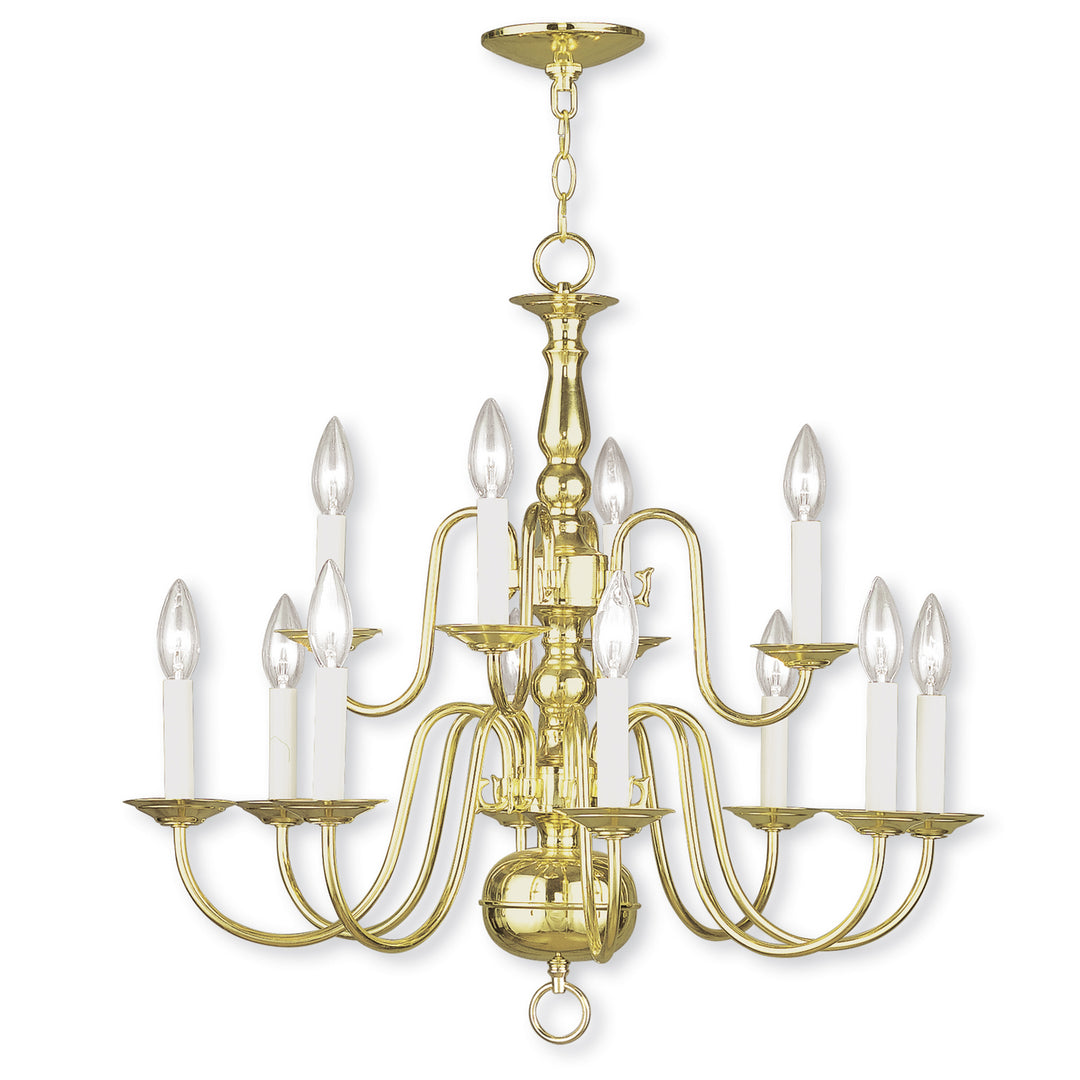 Livex Williamsburgh 5012-02 Chandelier Light - Polished Brass