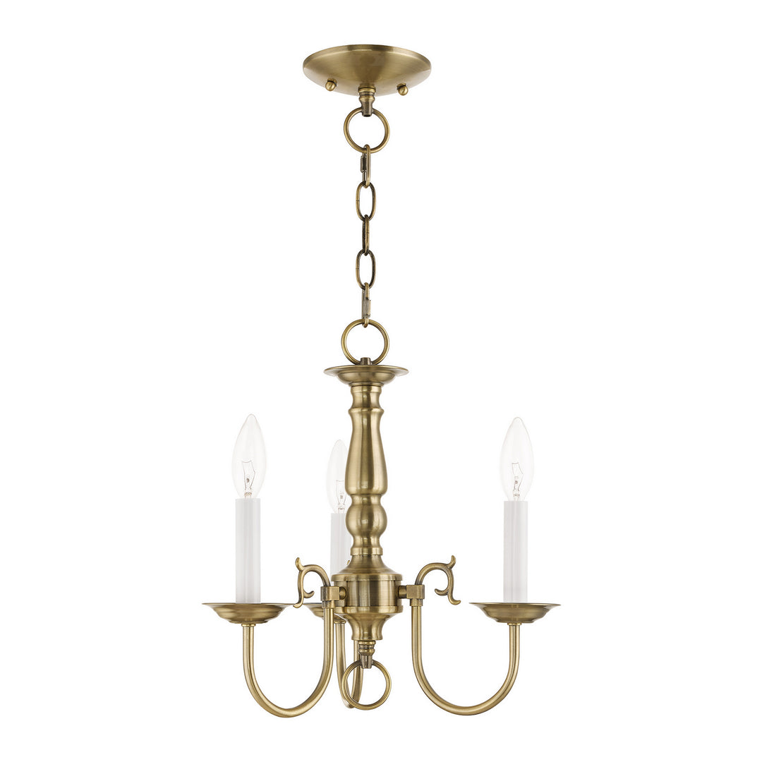 Livex Williamsburgh 5013-01 Chandelier Light - Antique Brass