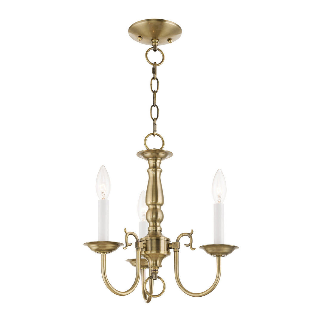 Livex Williamsburgh 5013-01 Chandelier Light - Antique Brass