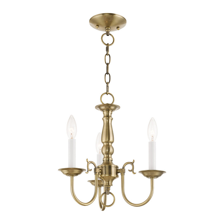 Livex Williamsburgh 5013-01 Chandelier Light - Antique Brass