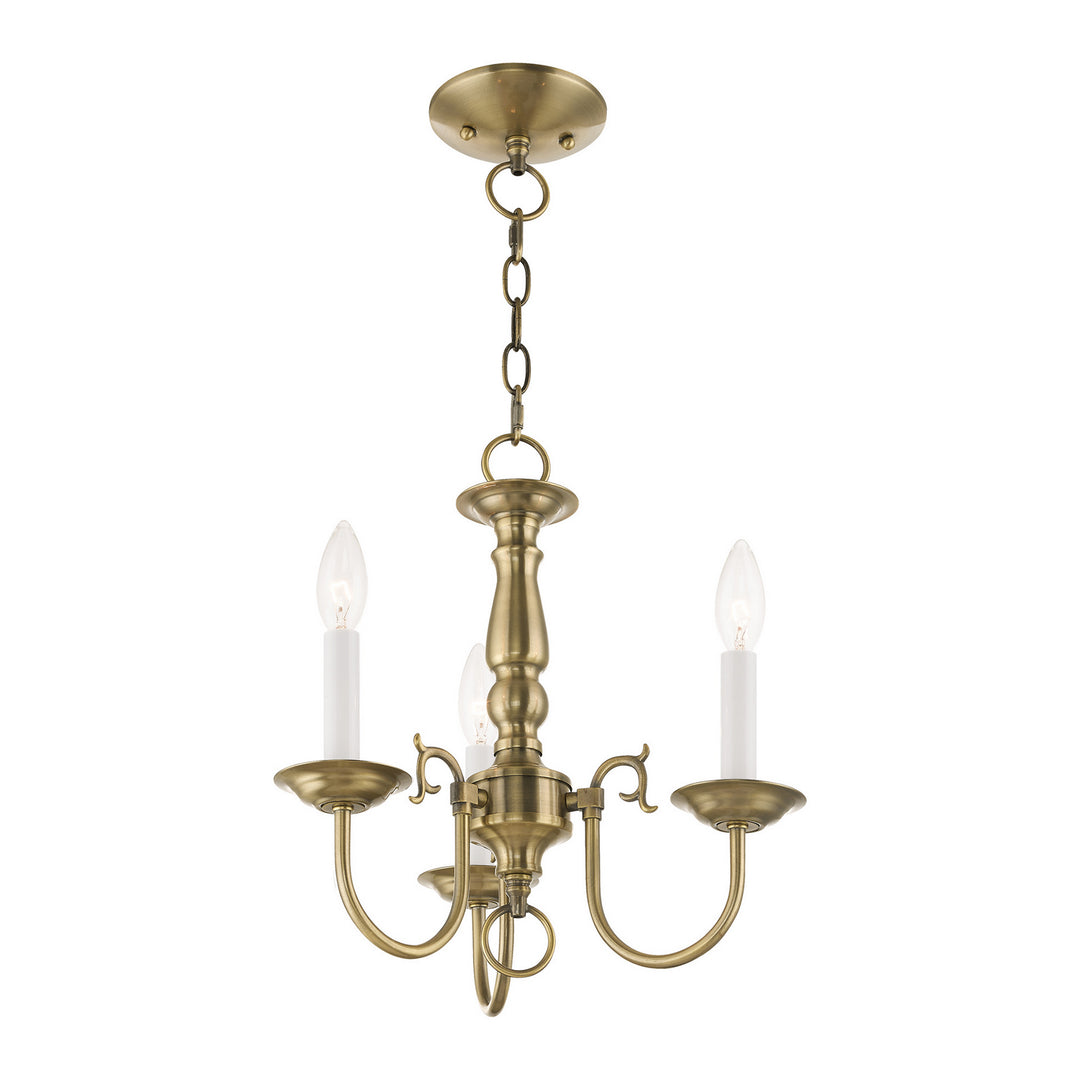 Livex Williamsburgh 5013-01 Chandelier Light - Antique Brass