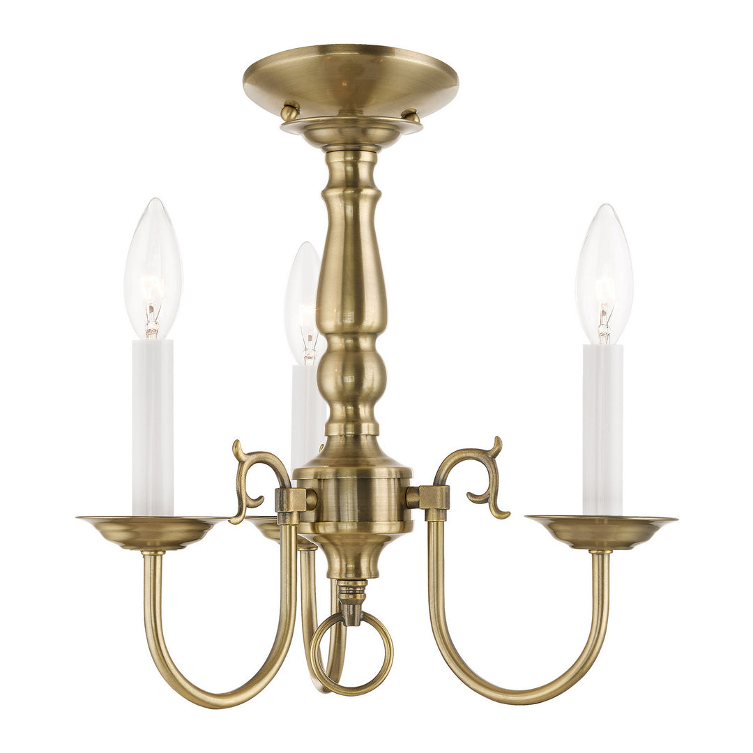 Livex Williamsburgh 5013-01 Chandelier Light - Antique Brass