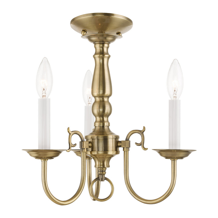 Livex Williamsburgh 5013-01 Chandelier Light - Antique Brass