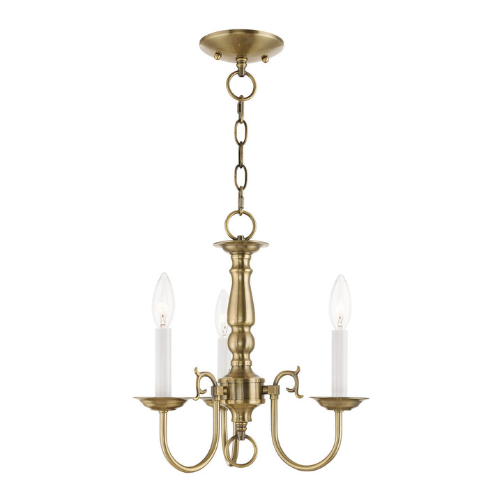 Livex Williamsburgh 5013-01 Chandelier Light - Antique Brass