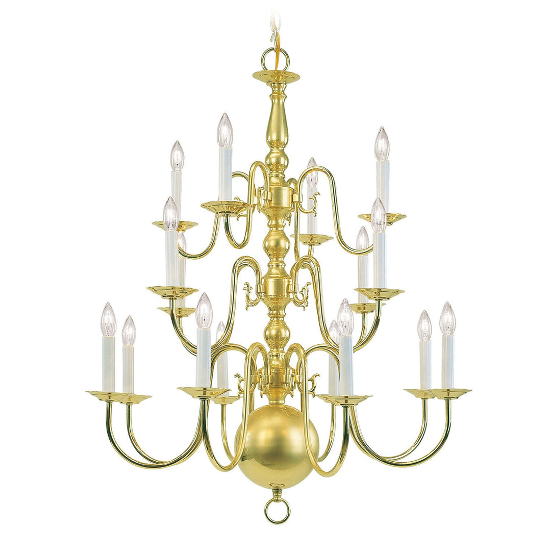 Livex Williamsburgh 5016-02 Chandelier Light - Polished Brass