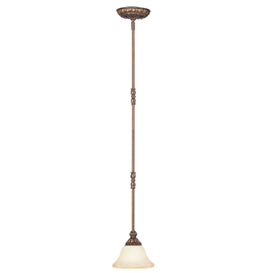 Livex Sovereign 8610-30 Pendant Light - Crackled Greek Bronze with Aged Gold Accents