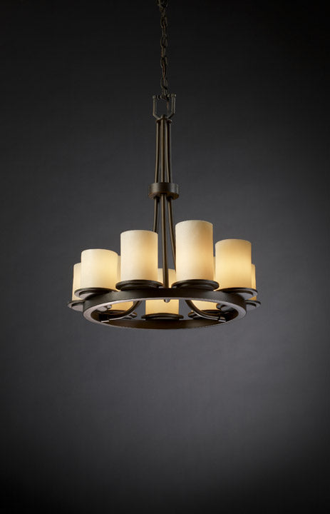 Justice Designs CandleAria CNDL-8766-10-CREM-DBRZ Chandelier Light - Dark Bronze