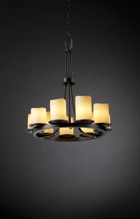 Justice Designs CandleAria CNDL-8766-14-CREM-MBLK Chandelier Light - Matte Black