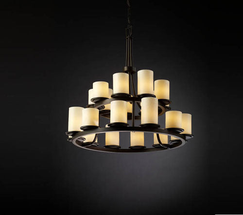 Justice Designs CandleAria CNDL-8767-10-CREM-DBRZ Chandelier Light - Dark Bronze