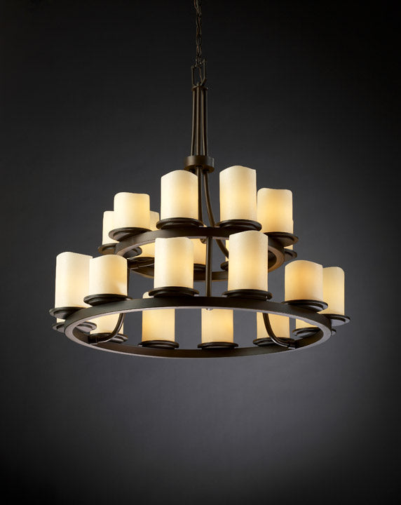 Justice Designs CandleAria CNDL-8767-14-CREM-DBRZ Chandelier Light - Dark Bronze