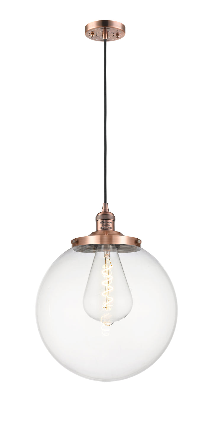 Innovations Franklin Restoration 201C-AC-G202-14 Pendant Light - Antique Copper