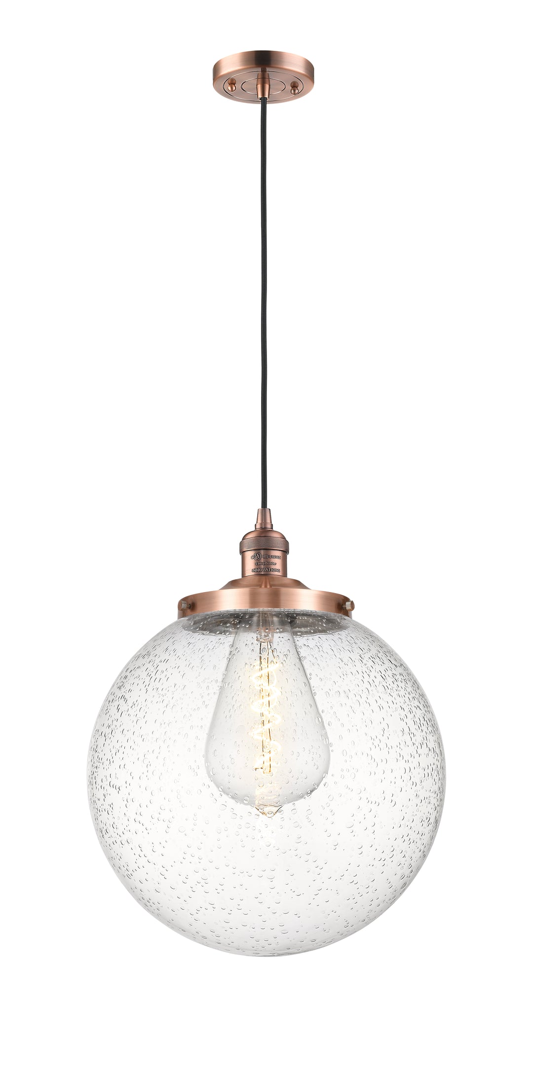 Innovations Franklin Restoration 201C-AC-G204-14 Pendant Light - Antique Copper