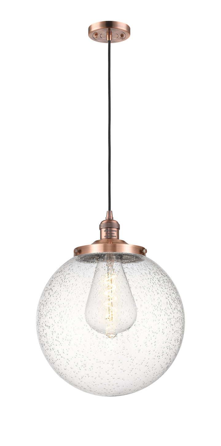 Innovations Franklin Restoration 201C-AC-G204-14 Pendant Light - Antique Copper
