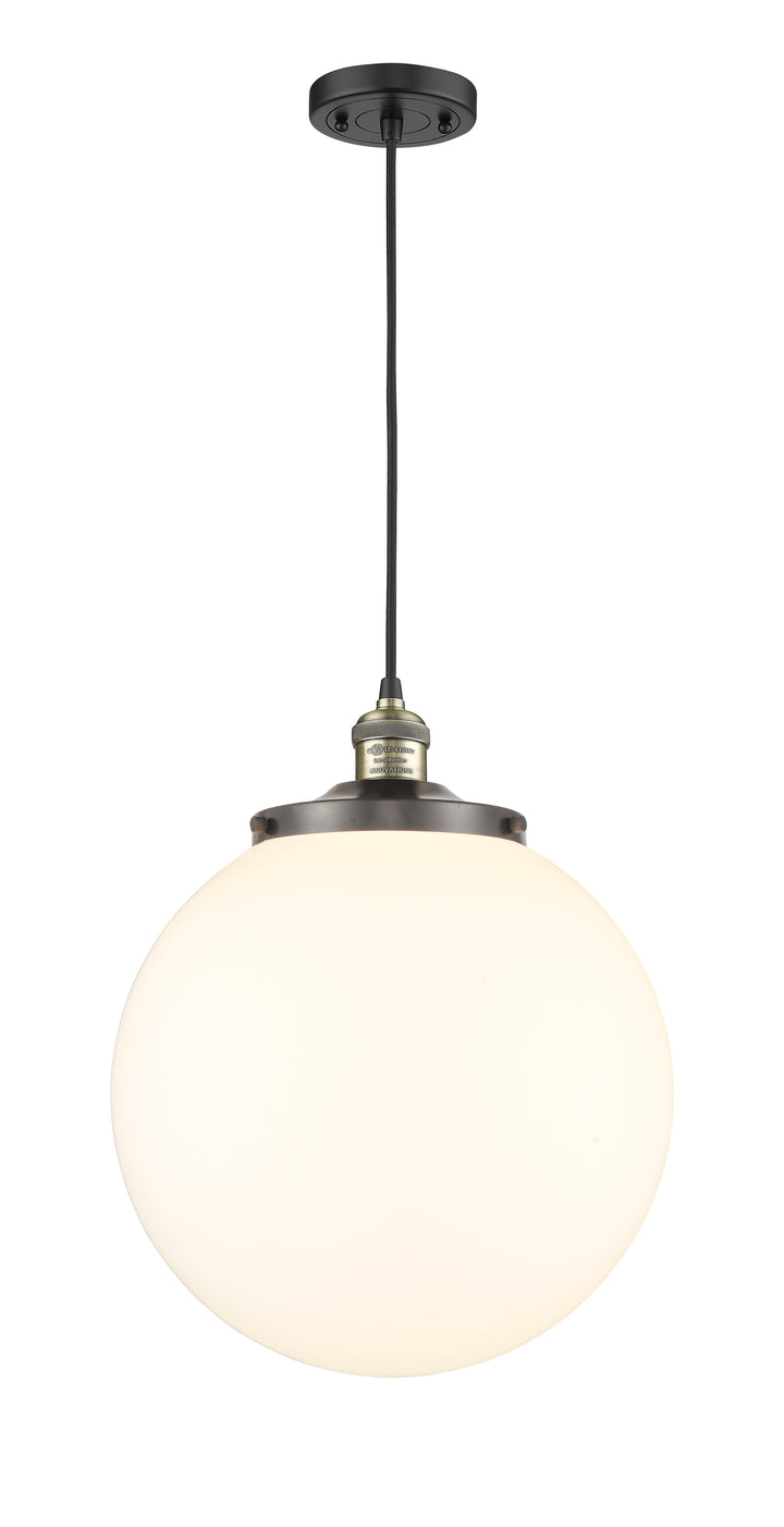 Innovations Franklin Restoration 201C-BAB-G201-14 Pendant Light - Black Antique Brass