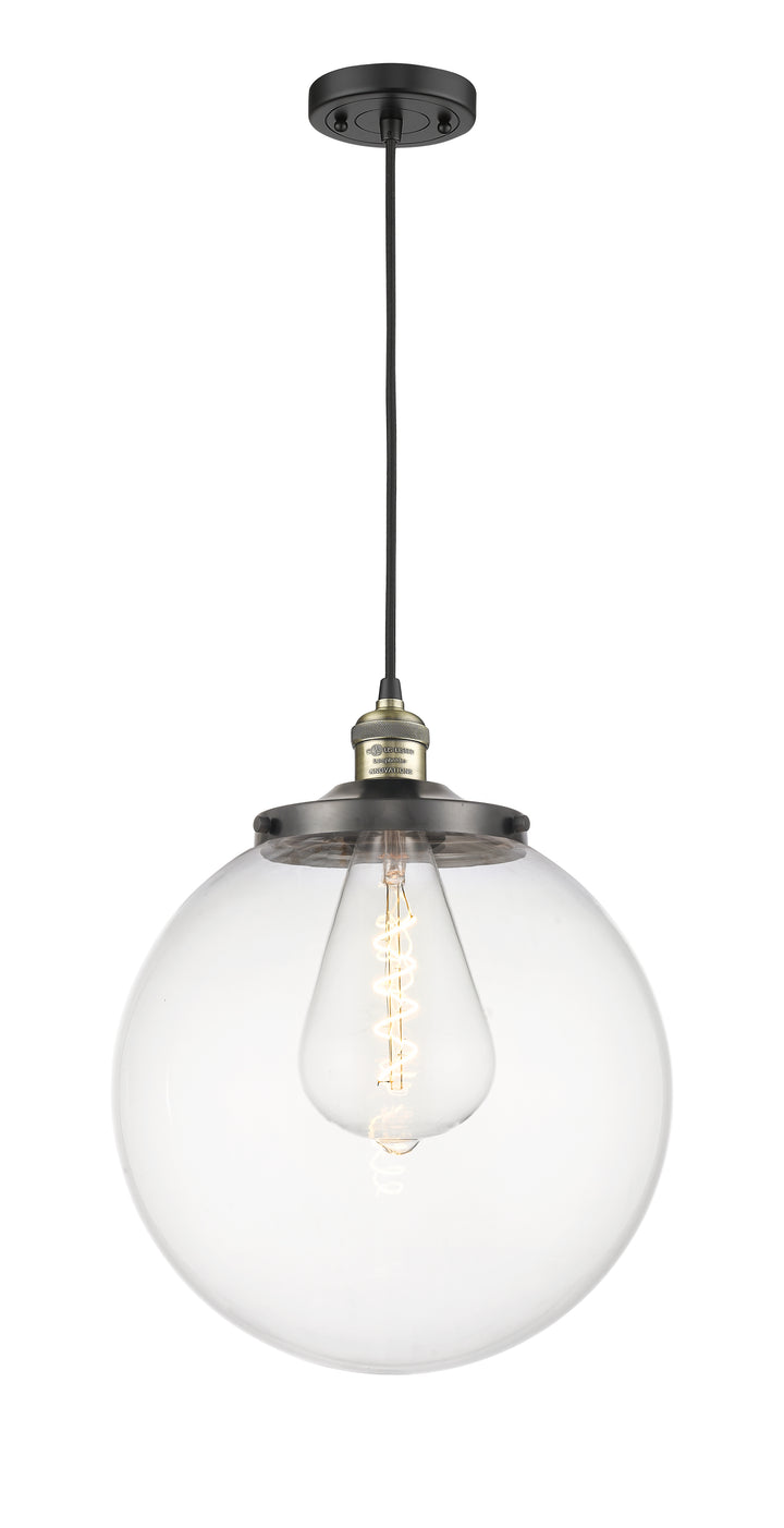 Innovations Franklin Restoration 201C-BAB-G202-14 Pendant Light - Black Antique Brass