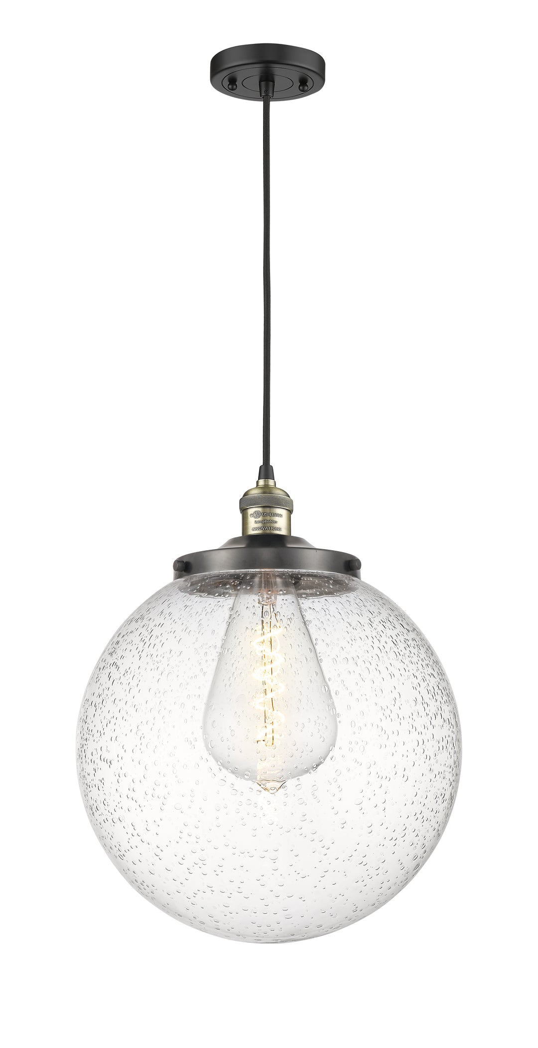Innovations Franklin Restoration 201C-BAB-G204-14 Pendant Light - Black Antique Brass
