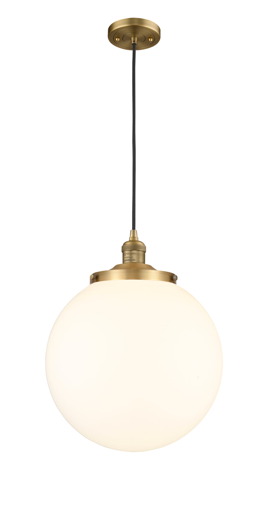 Innovations Franklin Restoration 201C-BB-G201-14 Pendant Light - Brushed Brass
