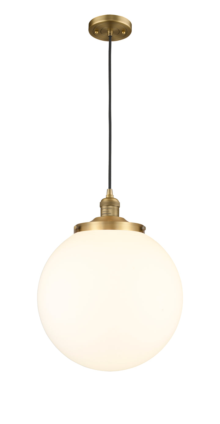 Innovations Franklin Restoration 201C-BB-G201-14 Pendant Light - Brushed Brass