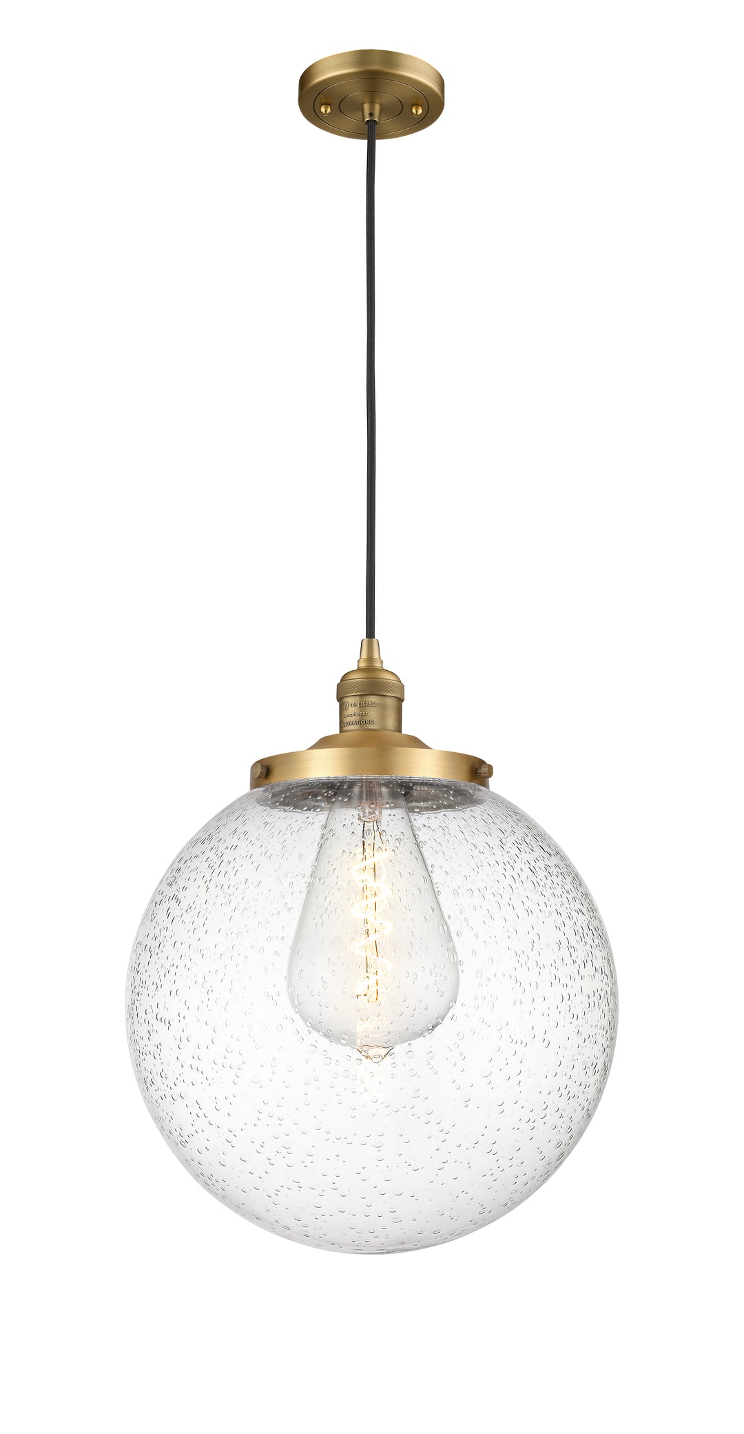 Innovations Franklin Restoration 201C-BB-G204-14 Pendant Light - Brushed Brass