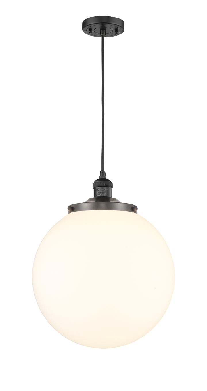 Innovations Franklin Restoration 201C-BK-G201-14 Pendant Light - Matte Black