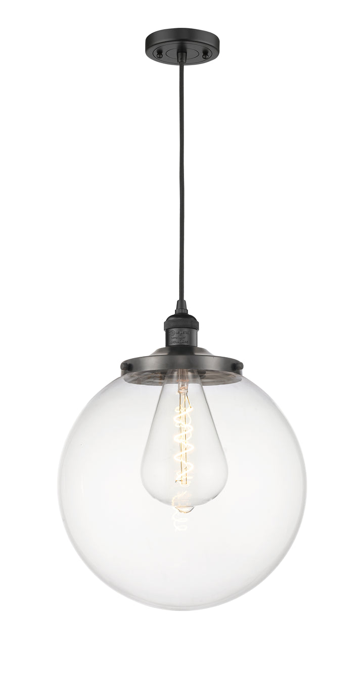 Innovations Franklin Restoration 201C-BK-G202-14 Pendant Light - Matte Black