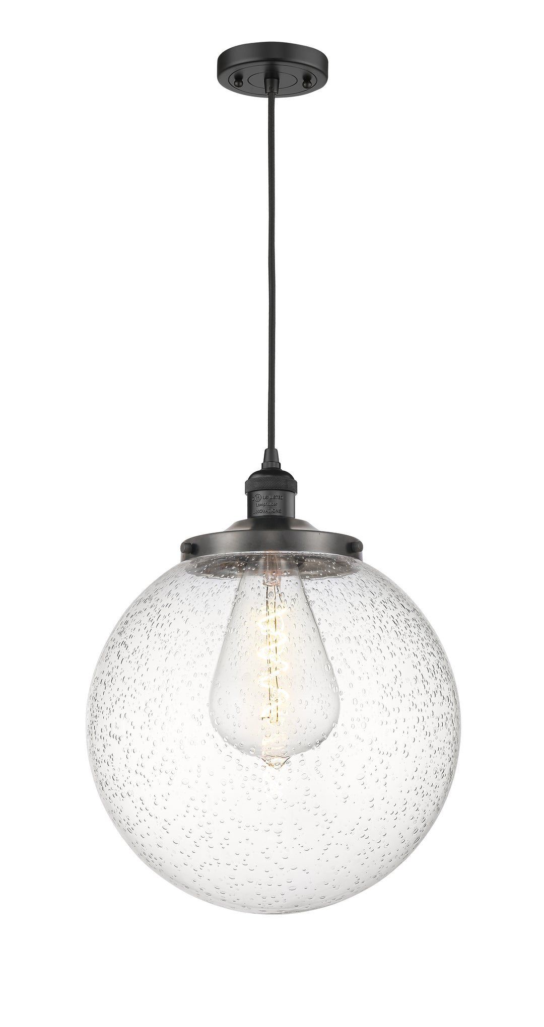 Innovations Franklin Restoration 201C-BK-G204-14 Pendant Light - Matte Black