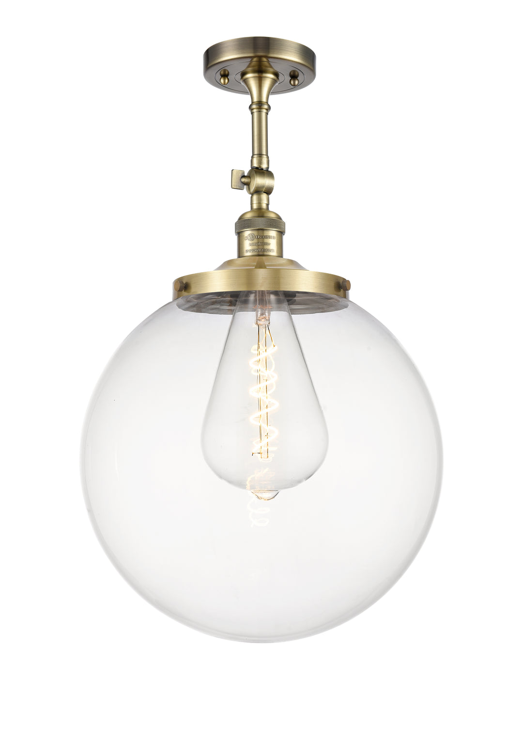 Innovations Franklin Restoration 201F-AB-G202-14 Ceiling Light - Antique Brass