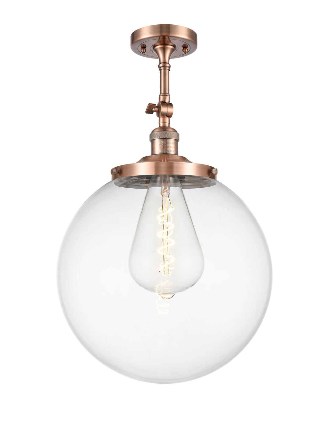Innovations Franklin Restoration 201F-AC-G202-14 Ceiling Light - Antique Copper