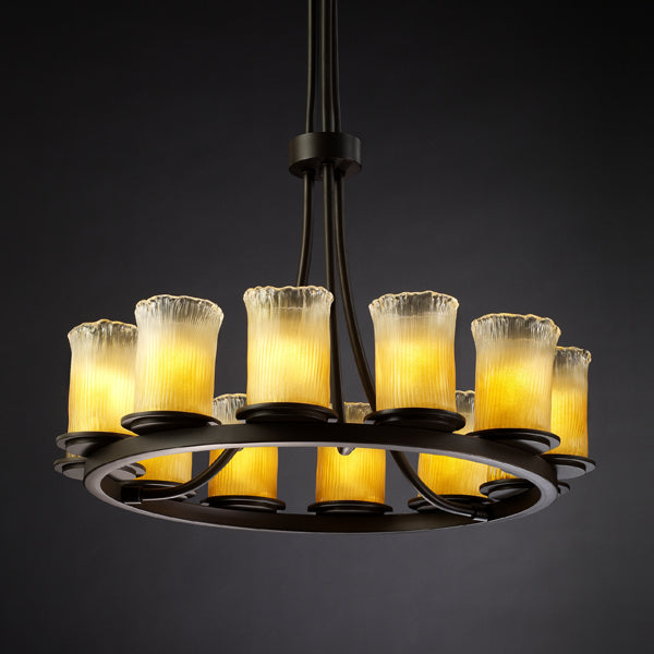Justice Designs Veneto Luce GLA-8763-16-GLDC-DBRZ Chandelier Light - Dark Bronze