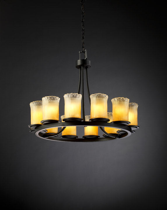 Justice Designs Veneto Luce GLA-8768-16-GLDC-MBLK Chandelier Light - Matte Black