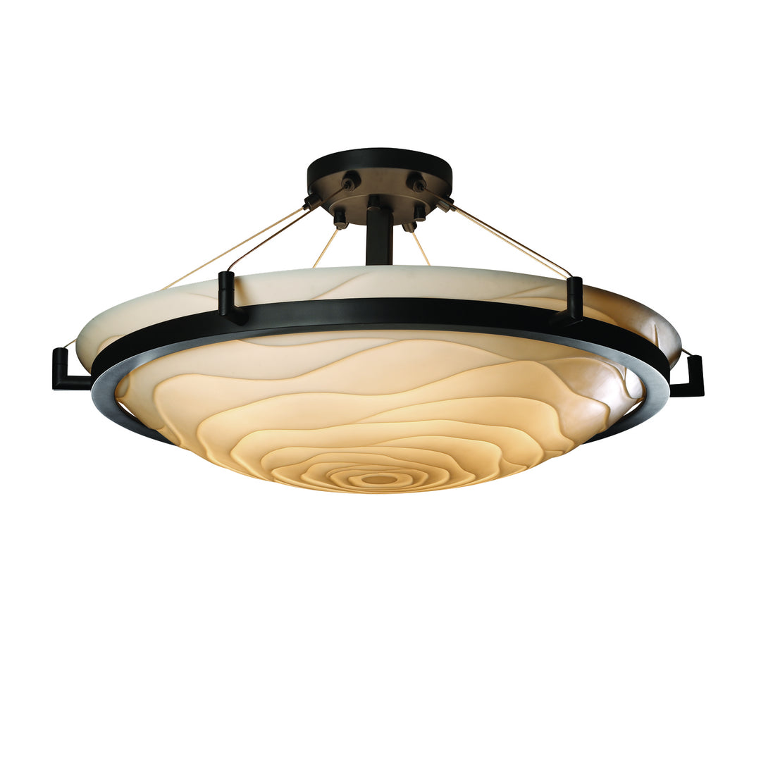 Justice Designs Porcelina PNA-9682-35-WAVE-MBLK Ceiling Light - Matte Black
