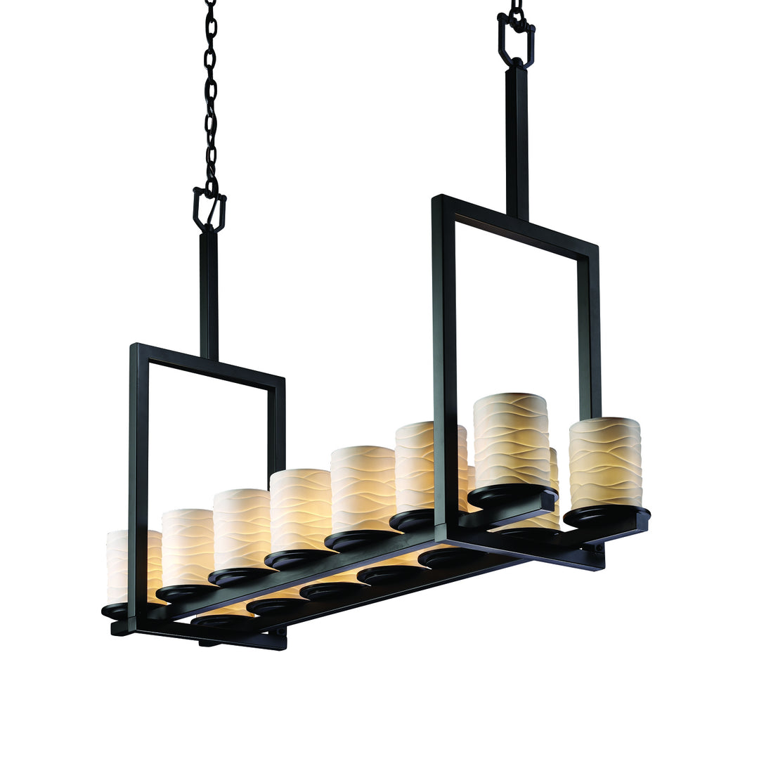 Justice Designs Limoges POR-8764-10-WAVE-MBLK Pendant Light - Matte Black