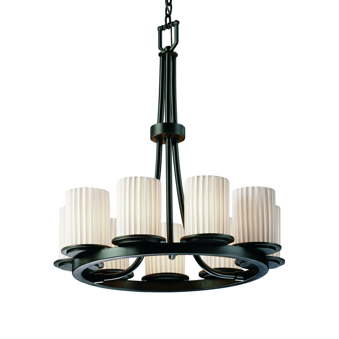 Justice Designs Limoges POR-8766-10-PLET-MBLK Chandelier Light - Matte Black